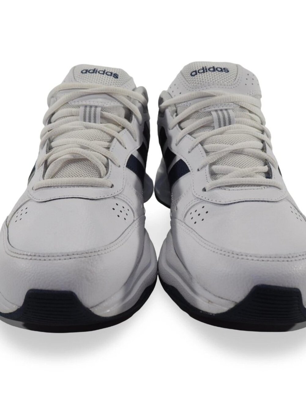 Adidas Strutter Sneakers Mens Size 9 White Dark Blue Leather Athletic EG2654